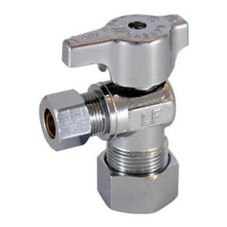 Legend Valve Legend Valve 5/8ODx3/8OD T595 No Lead Chrome Brass 1/4 Turn Angle Stop Valve - 114-604NL